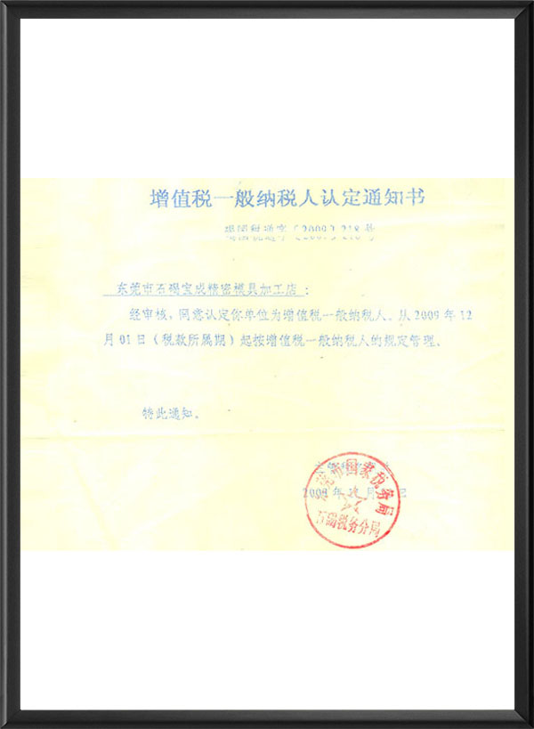 一般纳税认定表